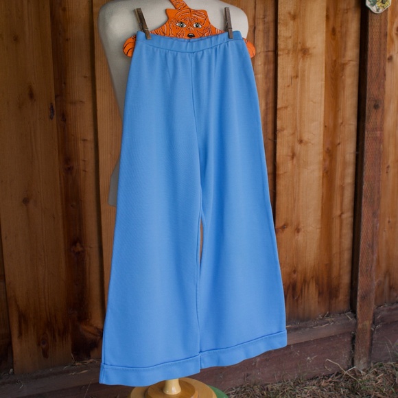 Vintage 70's Aileen Girl Blue Bellbottom Kids Pants Size 10 - Picture 7 of 14